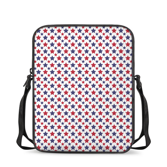 Red And Blue American Star Pattern Print Rectangular Crossbody Bag