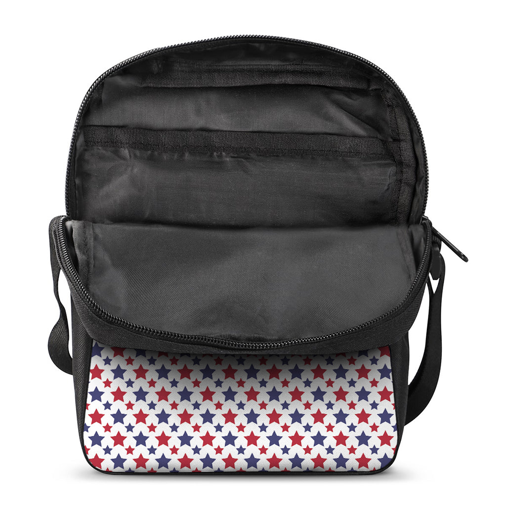 Red And Blue American Star Pattern Print Rectangular Crossbody Bag