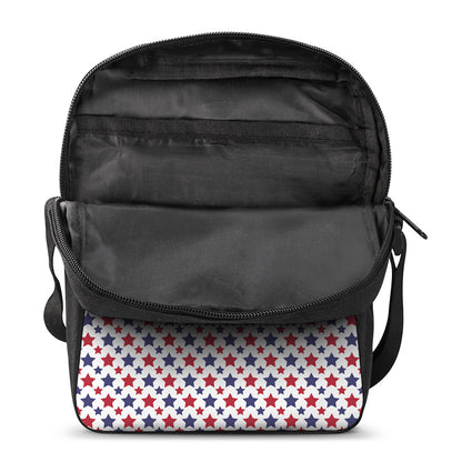 Red And Blue American Star Pattern Print Rectangular Crossbody Bag