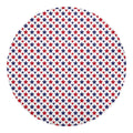 Red And Blue American Star Pattern Print Round Blanket