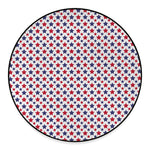 Red And Blue American Star Pattern Print Round Floor Mat