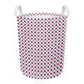 Red And Blue American Star Pattern Print Round Laundry Basket