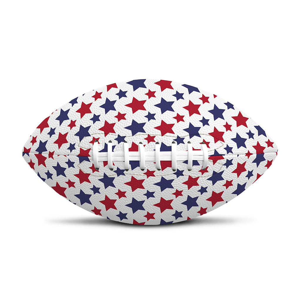 Red And Blue American Star Pattern Print Rugby Ball