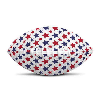 Red And Blue American Star Pattern Print Rugby Ball