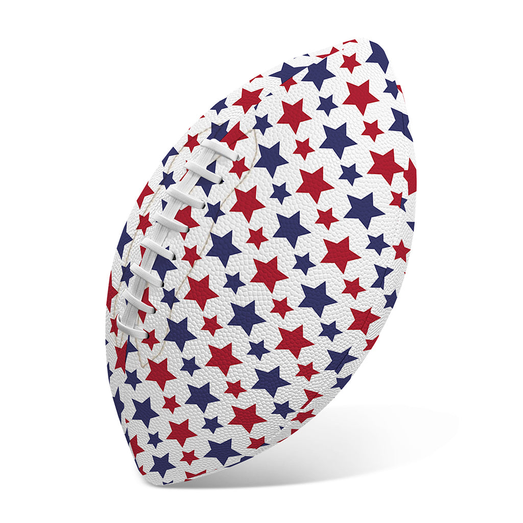 Red And Blue American Star Pattern Print Rugby Ball
