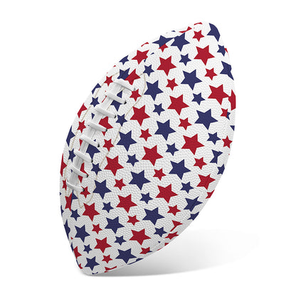Red And Blue American Star Pattern Print Rugby Ball