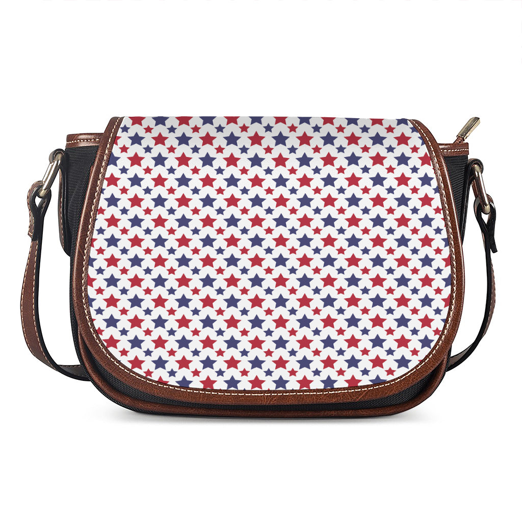Red And Blue American Star Pattern Print Saddle Bag