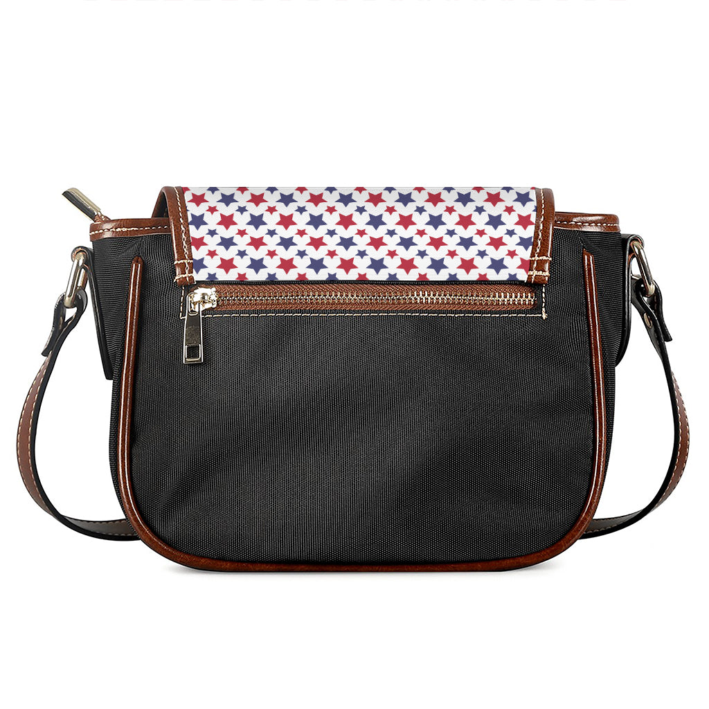 Red And Blue American Star Pattern Print Saddle Bag