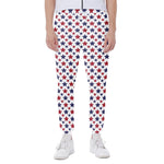 Red And Blue American Star Pattern Print Scuba Joggers