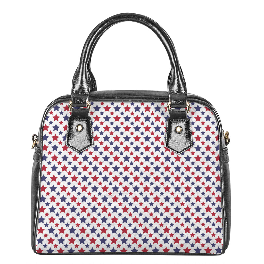 Red And Blue American Star Pattern Print Shoulder Handbag