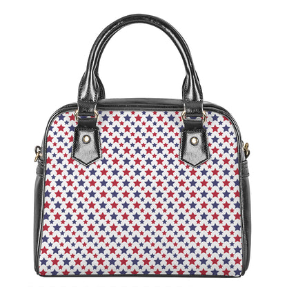 Red And Blue American Star Pattern Print Shoulder Handbag