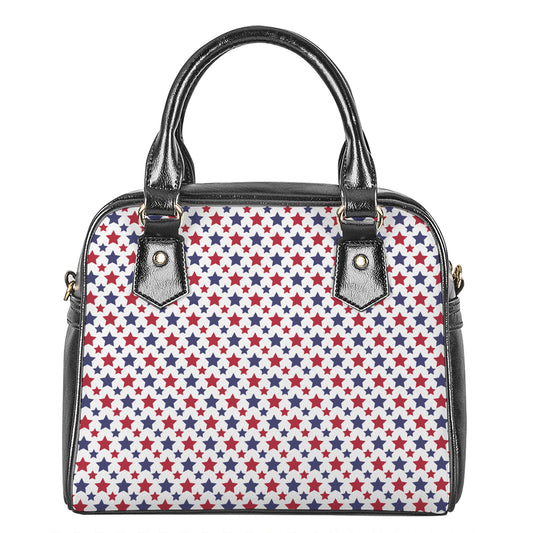 Red And Blue American Star Pattern Print Shoulder Handbag