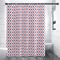Red And Blue American Star Pattern Print Shower Curtain