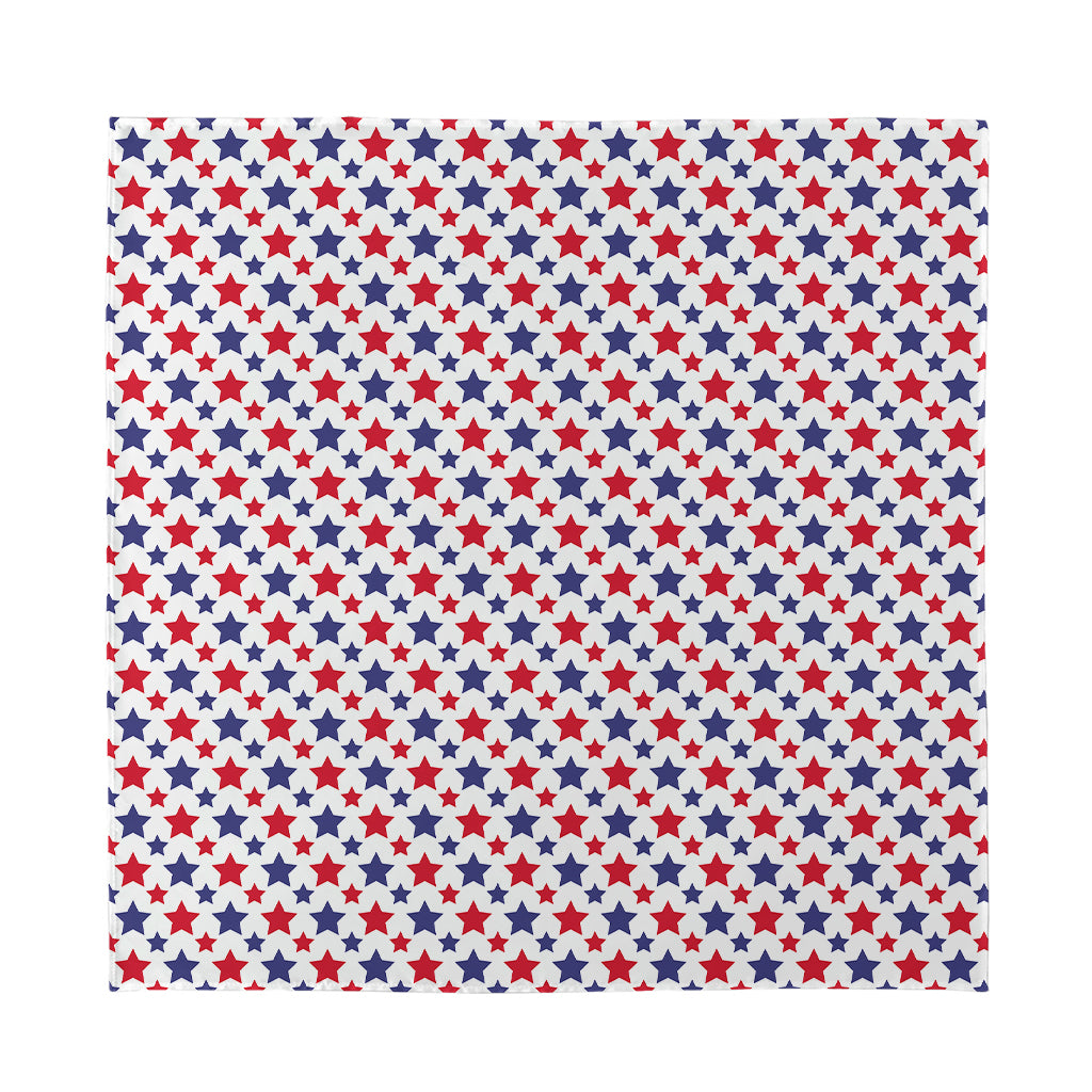 Red And Blue American Star Pattern Print Silk Bandana