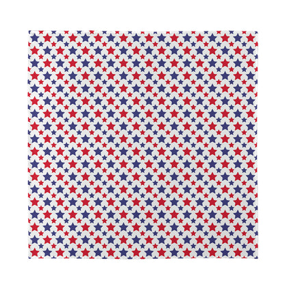 Red And Blue American Star Pattern Print Silk Bandana