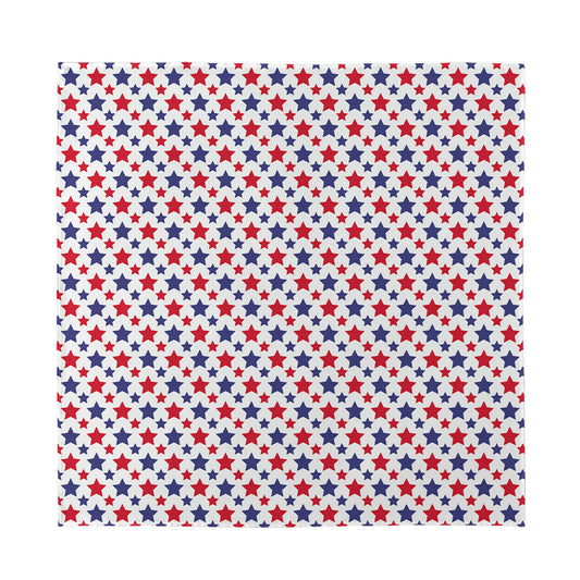 Red And Blue American Star Pattern Print Silk Bandana