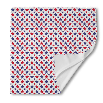 Red And Blue American Star Pattern Print Silk Bandana