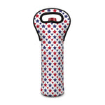 Red And Blue American Star Pattern Print Single Neoprene Wine Tote