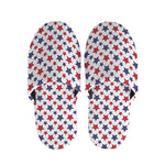 Red And Blue American Star Pattern Print Slippers