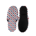 Red And Blue American Star Pattern Print Slippers