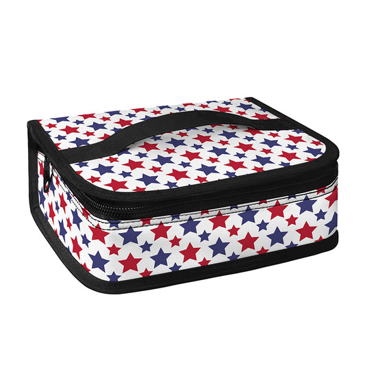 Red And Blue American Star Pattern Print Small Lunch Bag
