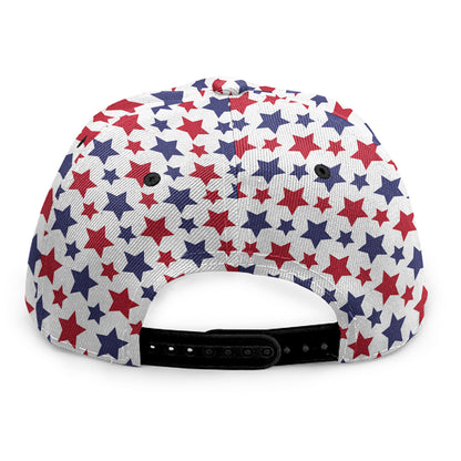 Red And Blue American Star Pattern Print Snapback Cap