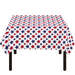 Red And Blue American Star Pattern Print Tablecloth