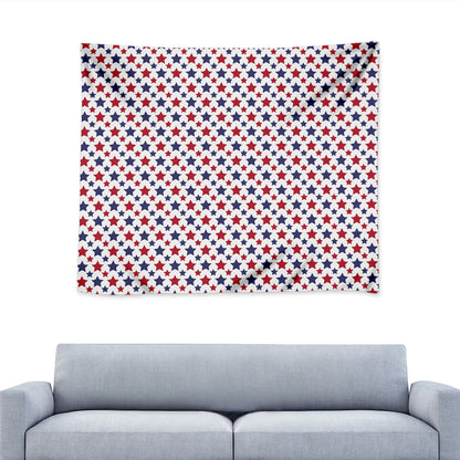Red And Blue American Star Pattern Print Tapestry