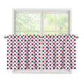 Red And Blue American Star Pattern Print Tier Curtains