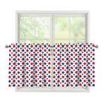 Red And Blue American Star Pattern Print Tier Curtains