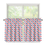 Red And Blue American Star Pattern Print Tier Curtains