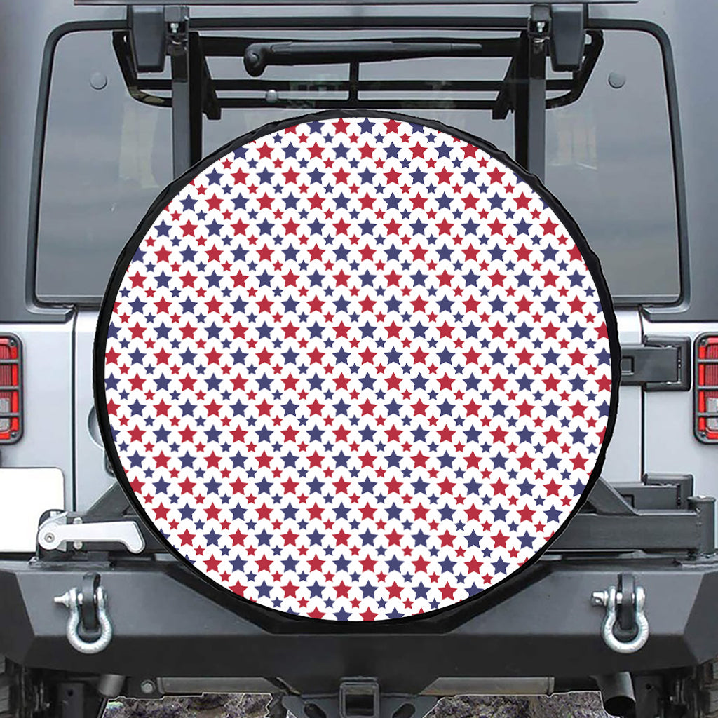 Red And Blue American Star Pattern Print Tire Cover