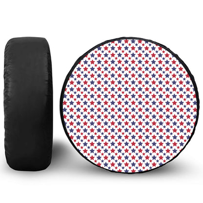 Red And Blue American Star Pattern Print Tire Cover