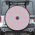 Red And Blue American Star Pattern Print Tire Cover With Camera Hole