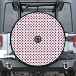 Red And Blue American Star Pattern Print Tire Cover With Camera Hole