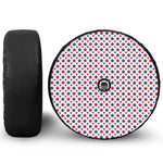 Red And Blue American Star Pattern Print Tire Cover With Camera Hole