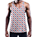 Red And Blue American Star Pattern Print Men's Workout Tank Top