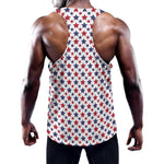 Red And Blue American Star Pattern Print Training Tank Top