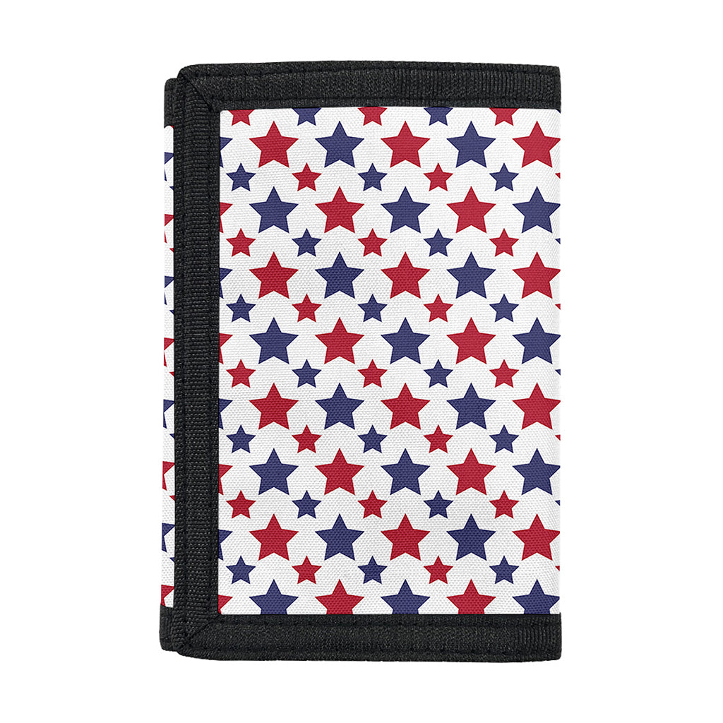 Red And Blue American Star Pattern Print Trifold Wallet