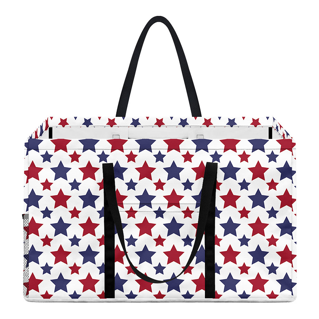 Red And Blue American Star Pattern Print Utility Tote Bag