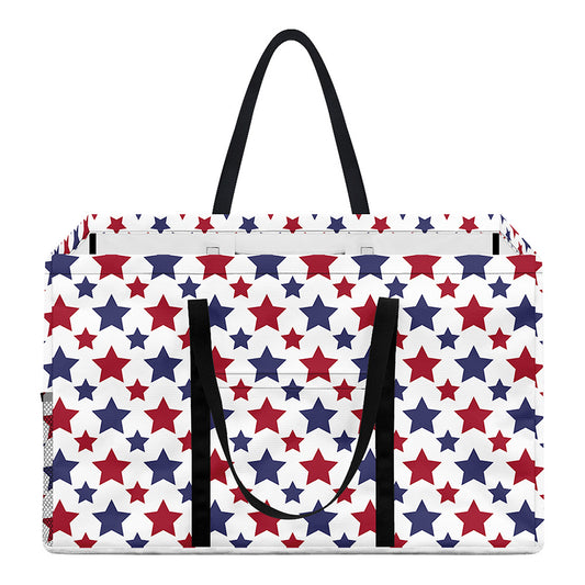 Red And Blue American Star Pattern Print Utility Tote Bag