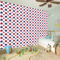 Red And Blue American Star Pattern Print Wall Sticker