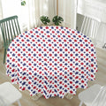 Red And Blue American Star Pattern Print Waterproof Round Tablecloth