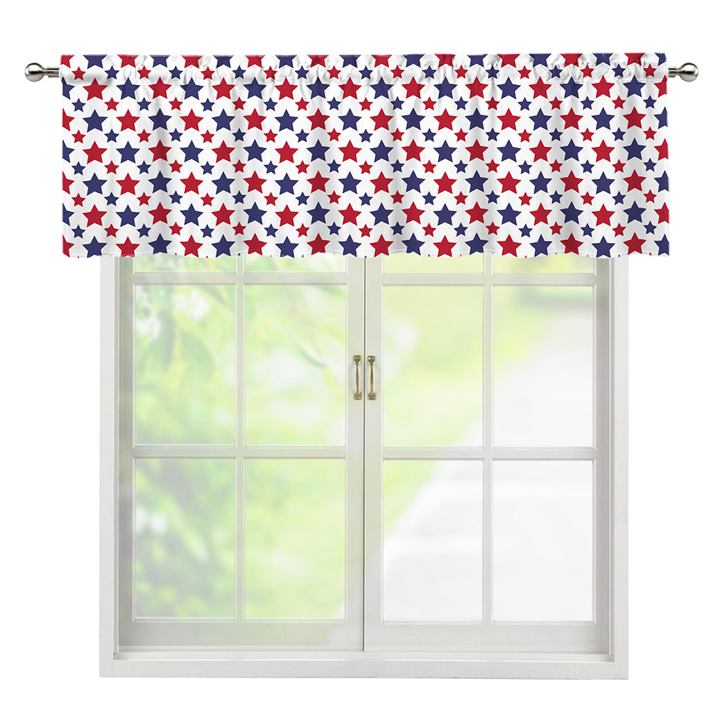 Red And Blue American Star Pattern Print Window Valance