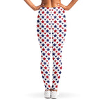 Red And Blue American Star Pattern Print Women's Leggings