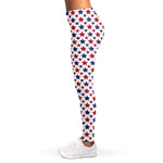 Red And Blue American Star Pattern Print Women's Leggings