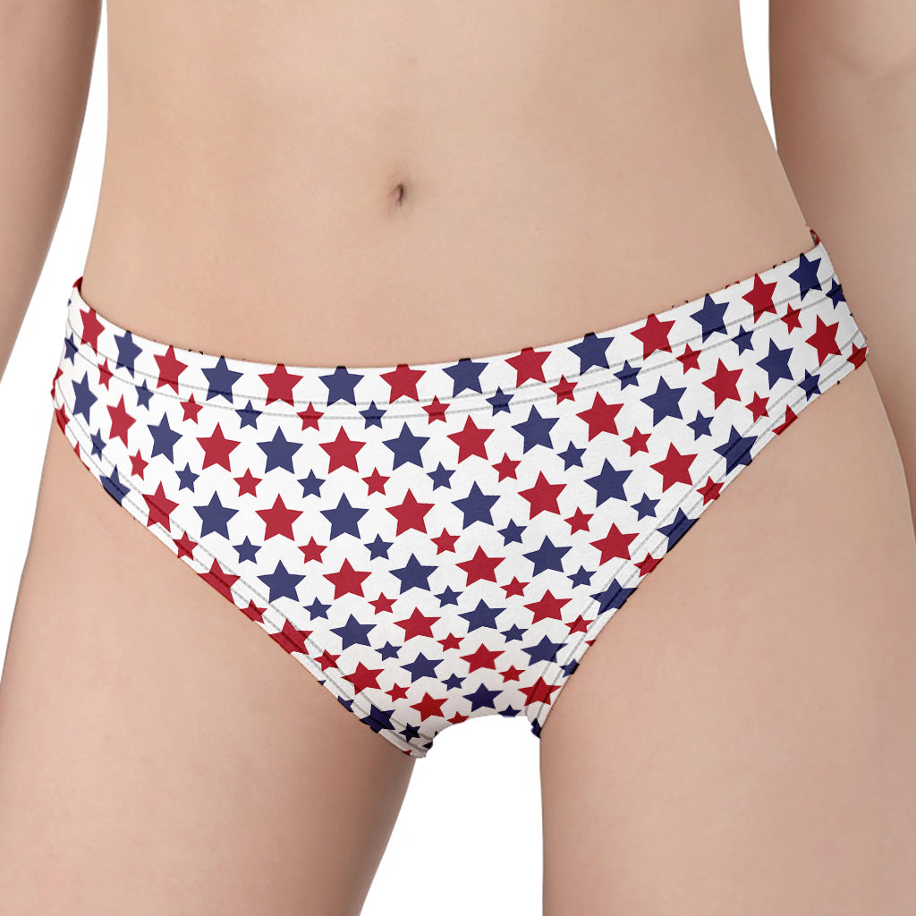 Red And Blue American Star Pattern Print Women's Panties