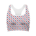 Red And Blue American Star Pattern Print Women's Sports Bra