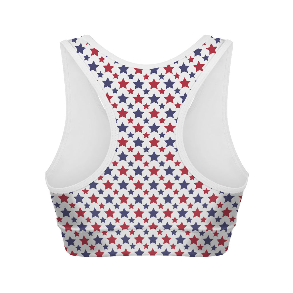 Red And Blue American Star Pattern Print Women's Sports Bra