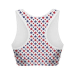 Red And Blue American Star Pattern Print Women's Sports Bra